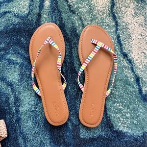 J Crew Rainbow summer flip-flops